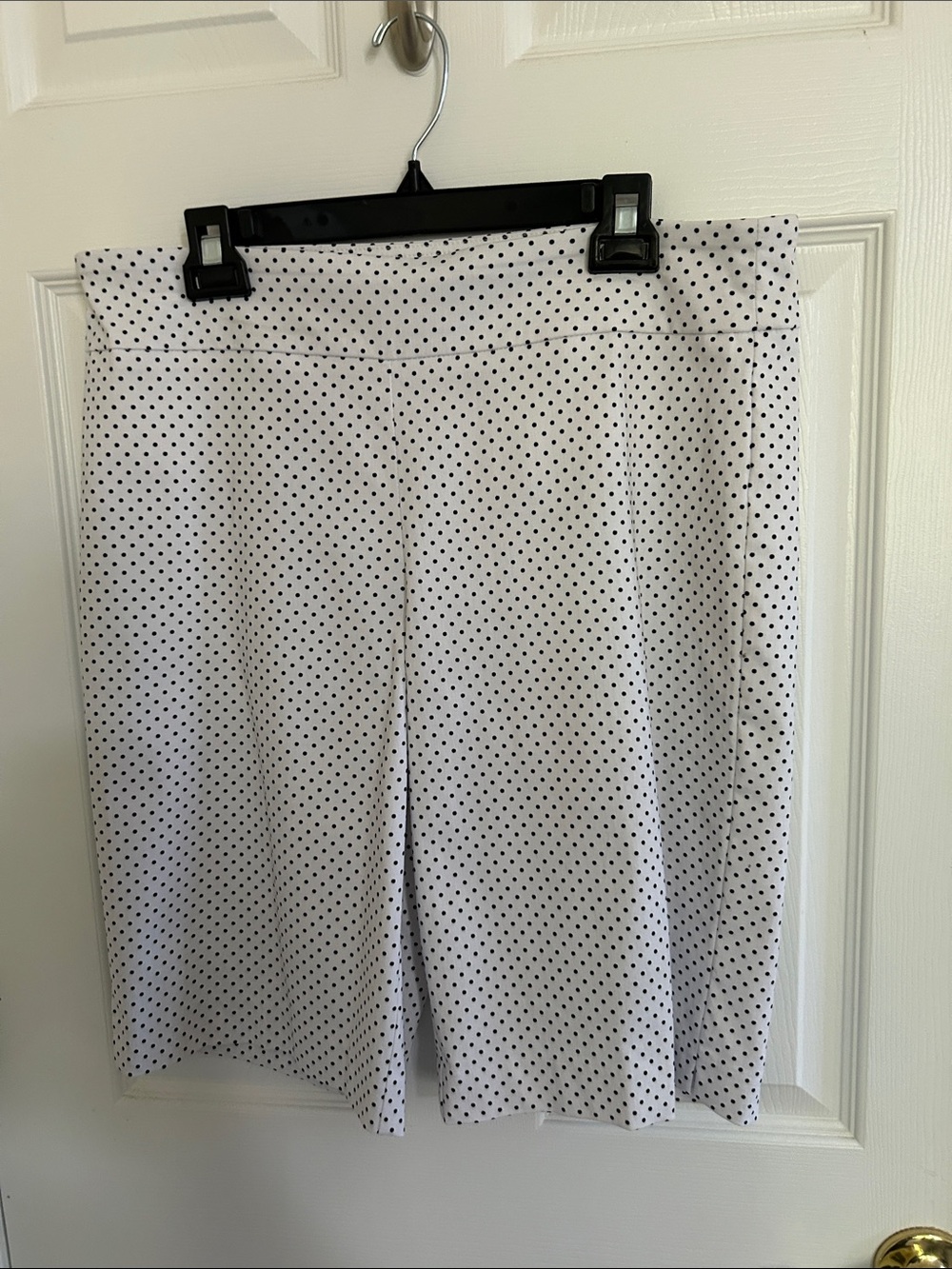 Counterparts White Midi Shorts with Black Polka Dots